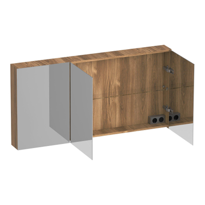 BRAUER Impress armoire de toilette – 139 x 70 x 15 cm – 3 portes, portes-miroir double face – Honey