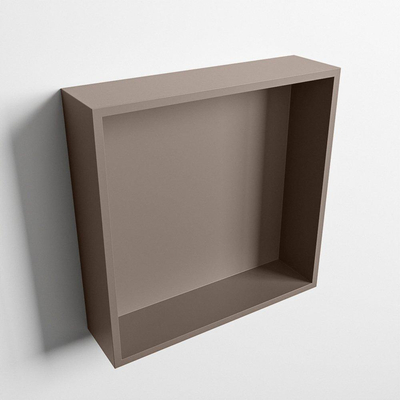 Mondiaz Easy nis 29.5x29.5x8cm - inbouw/opbouw - 1 open vak - Solid surface - Smoke OUTLETSTORE