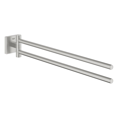 Grohe Start Cube Handdoekhouder - 43.8cm - 2-lids - draaibaar - Supersteel (RVS)