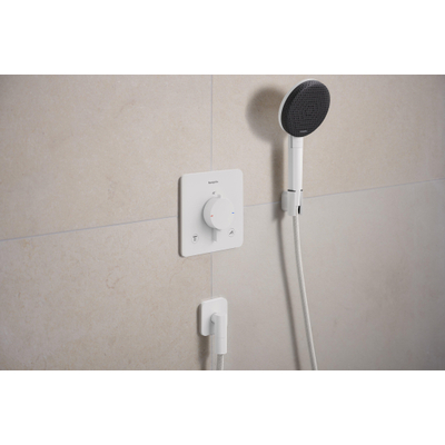 Hansgrohe Fixfit Fine Coude mural - sans clapet anti-retour - blanc mat