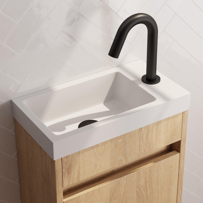 BRAUER Stripe Robinet de lavabo - apparent - bec courbé - noir mat