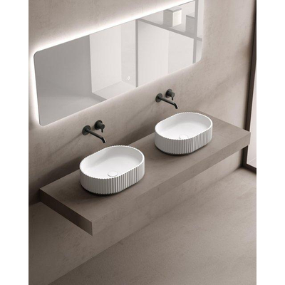FugaFlow Eccelente Anta Waskom - 48 x 34.5 x 14 cm - ovaal - solid surface - mat wit