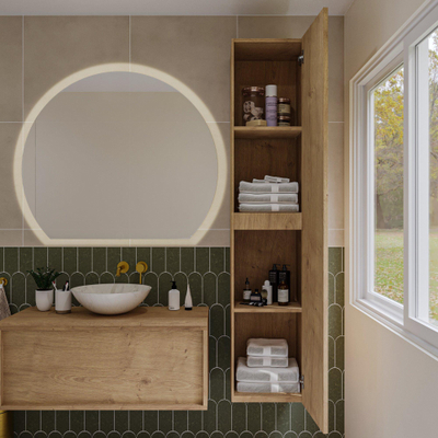 Saniclass Holz Frame Colonne haute - 140x35x38cm - 2 portes - Chêne natural