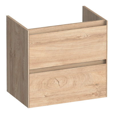 BRAUER Inspire meuble sous lavabo peu profond 60 2 tiroirs softclose - sans poignée - 1 découpe pour le siphon - Blé Forestier