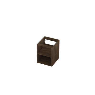 INK Fineer Badkameronderkast - 40x45x52cm - open regaal - 2 laden - greeploos - fineer chocolate