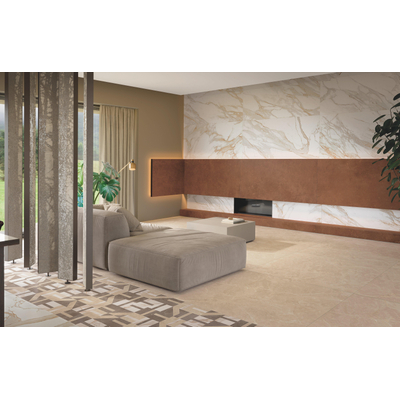 Fap Ceramiche Roma Stone Pietra Beige Carrelage sol - 120x120cm - Beige mat