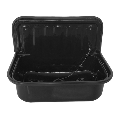 Xellanz Évier de décharge en tôle d'acier 50,5 x 33 x 37 cm noir brillant