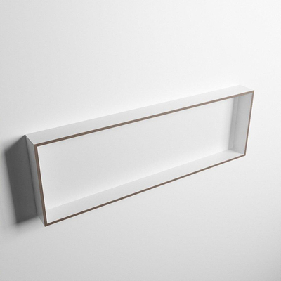 Mondiaz Easy nis 29.5x89.5x8cm voor Inbouw/opbouw 1 open vak Solid surface Talc/Smoke