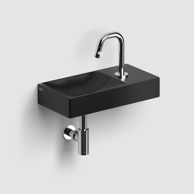 Clou Vale lavabos céramique lavabo 38x19x7cm trou de robinet à droite noir mat