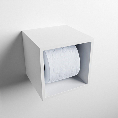 Mondiaz EASY Porte-papier toilette 16x16x16cm Solid surface Talc mat