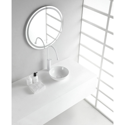 Wiesbaden Kimo vasque à poser ronde 28 x 10 cm céramique brillant blanc