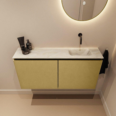 MONDIAZ TURE-DLUX 100cm toiletmeubel Oro. EDEN wastafel Ostra positie rechts. Zonder kraangat.