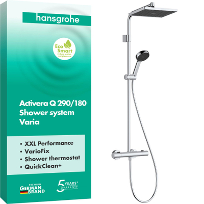 Hansgrohe Activera Q colonne de douche - 29x18cm - thermostatique - ecosmart - chromé