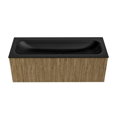 Mondiaz KURVE Ensemble de meuble de salle de bains - 120x46x40cm - 1 tiroir - lavabo solid surface - centre - sans trou de robinet - Dusk