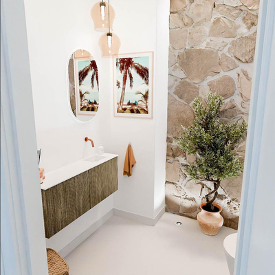 Mondiaz JOYA 100cm toiletmeubel - kleur Dusk - Wastafel FAYE positie Rechts Zonder kraangat kleur Talc.