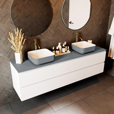 Mondiaz TOP 46 Topblad - 180x46x0.9cm - geschikt voor afdekplaat - Solid surface - Plata
