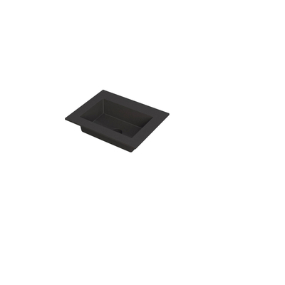 INK Kraft wastafel - 60x45x1cm - 1 wasbak - 0 kraangaten - Quartz zwart