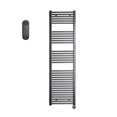 Sanicare HVS Radiateur électrique - 172x60cm - 1127W - avec télécommande - thermostat - noir - en bas à droite - gunmetal (anthracite)