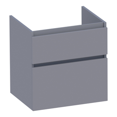 BRAUER Delight wastafelonderkast - 60x46x60cm - 2 softclose lades - greeploos - 1 sifon uitsparing - mat grijs
