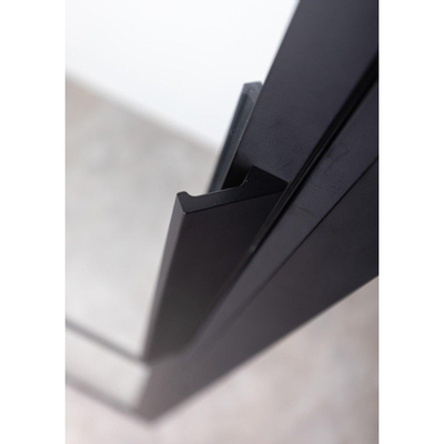 Riho Grid Porte pivotante XL 130x200cm profilé noir mat et verre clair
