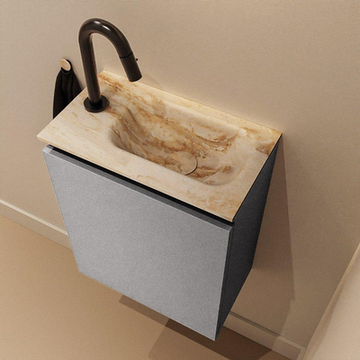 MONDIAZ TURE-DLUX Meuble de toilettes 40 cm Plata. EDEN lavabo Frappe position droite. Avec 1 trou de robinet.