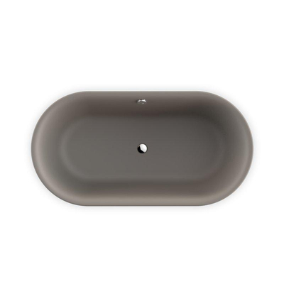 PliegerKansasvrijstaand bad acryl met waterinlaat155x80x60cmmet poten | met af- en overloopgarnituur chroomcementgrijs