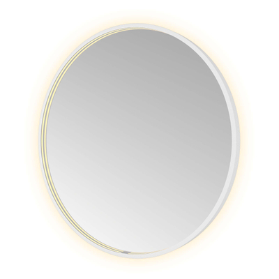 Hotbath &MORE Miroir Round éclairage LED direct et indirect chauffage de miroir réglable avec télécommande Blanc mat