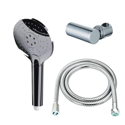 FugaFlow Eccelente Acces Handdoucheset - Ø12 - rond - 3 straalsoorten - met houder - met anti twist slang - 150cm - chroom