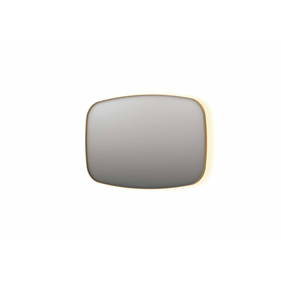 INK SP30 spiegel - 120x4x80cm contour in stalen kader incl indir LED - verwarming - color changing - dimbaar en schakelaar - geborsteld mat goud