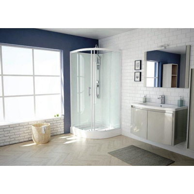 GO by Van Marcke Khone VI cabine de douche complète fermée 90X90cm quart de cercle 2 portes coulissantes