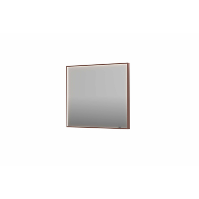 INK SP19 spiegel - 90x4x80cm rechthoek in stalen kader incl dir LED - verwarming - color changing - dimbaar en schakelaar - geborsteld koper