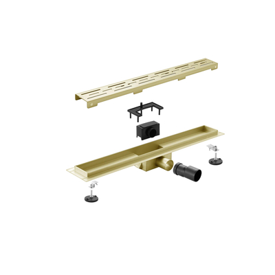 FugaFlow Efficiente Anta caniveau de douche - 80cm - avec grille - avec bride - or brossé