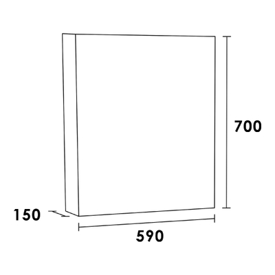 BRAUER Dual spiegelkast 60x70x15cm met 1 rechtsdraaiende spiegeldeur MFC Grey Canyon