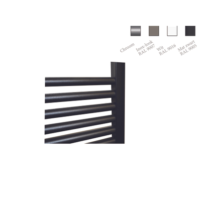Sanicare middenaansluiting recht designradiator 160x45cm zwart mat