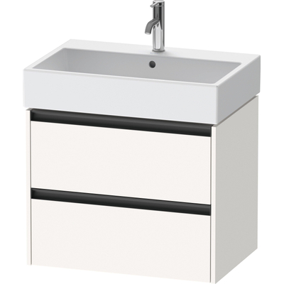Duravit Ketho.2 Wastafelonderbouwkast - met 2 laden - 68.4x46x54.9cm - met grepen antraciet - wit supermat