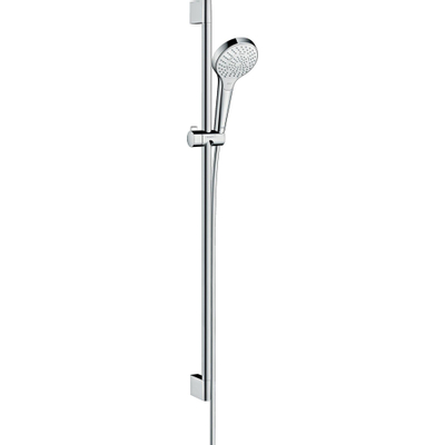 Hansgrohe Croma Select S Multi glijstangset met Croma Select S Multi handdouche EcoSmart 90cm met Isiflex`B doucheslang 160cm wit/chroom