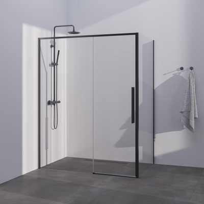 BRAUER Season cabine de douche - 160x100x200cm - porte coulissante - verre transparent - réversible - revêtement en verre - Gunmetal