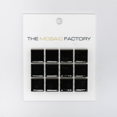 ÉCHANTILLON The Mosaic Factory Barcelona carreau mosaïque 2,3x2,3x0,6cm carreau mural pour intérieur et extérieur carré porcelaine noir