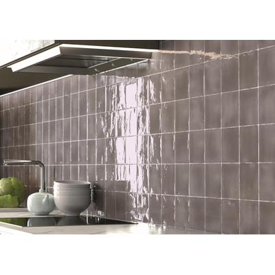 ÉCHANTILLON Terravito Viondo carreau mural - 13x13cm - 10mm - Carré - Gris Brillant