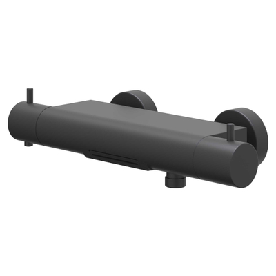 IVY Bond Mitigeur de bain thermostatique apparent - Cooltouch - bec cascade - Noir mat PED