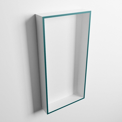 Mondiaz Easy nis 29.5x59.5x8cm voor Inbouw/opbouw 1 open vak Solid surface Talc/Smag