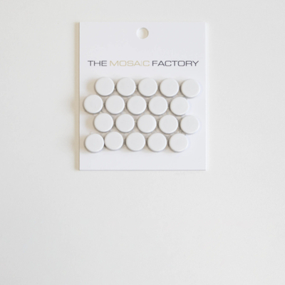 SAMPLE The Mosaic Factory Venice Carreau mosaïque Pennyround 1.9x0.5cm pour mur et sol pour intérieur et extérieur Rond Céramique Mat Blanc