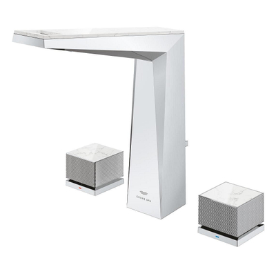 Grohe Allure brilliant private collection wastafelkraan M-Size 3-gats white attica