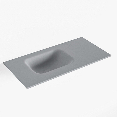 Mondiaz LEX Lave-main - 60x30x0.9cm - lavabo gauche - sans trou de robinet - Solid Surface - pour meuble lave mains - Plata