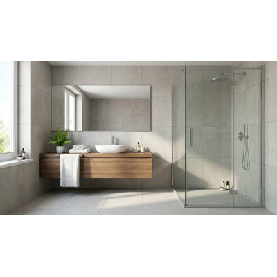 Baldocer Ceramica Pierre Ozone Grey wand- en vloertegel - 60x60cm - 10mm - Vierkant - gerectificeerd - Natuursteen look - mat grijs