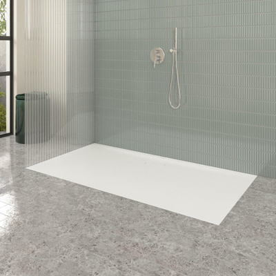 Villeroy & Boch Ecora douchebak - 170x90x3.5cm - afvoer lange zijde - stone white (wit)