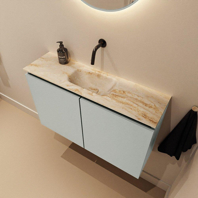 MONDIAZ TURE-DLUX 80cm toiletmeubel Greey. EDEN wastafel Frappe positie midden. Zonder kraangat.