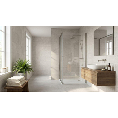 Baldocer Ceramica Pierre Pearl wandtegel - 30x60cm - 10mm - gerectificeerd - Natuursteen look - mat lichtgrijs