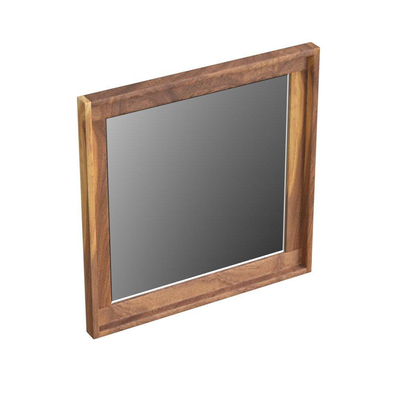 Forzalaqua Reno 2.0 miroir 40x40cm Carré sans éclairage avec cadre Chêne massif Pure Walnut