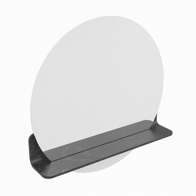 Mondiaz SPOT miroir – Ø 60 cm – avec tablette – Lava (marbre noir)